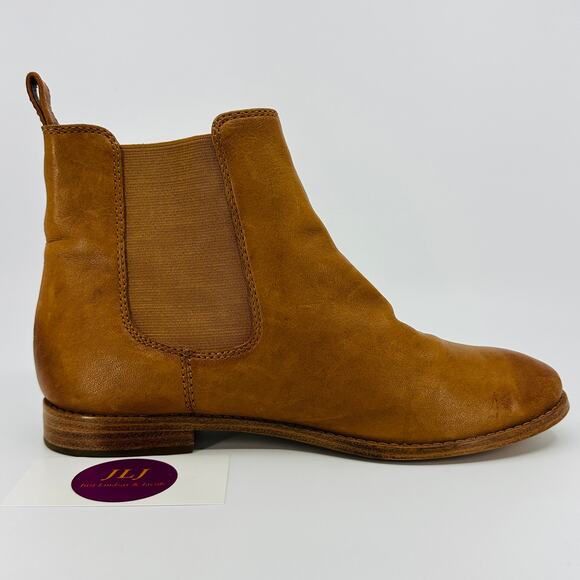 Frye Women's Anna Camel Leather Pull On Chelsea Ankle Boots 3479259-CAM Size 7.5 - Picture 7 of 11